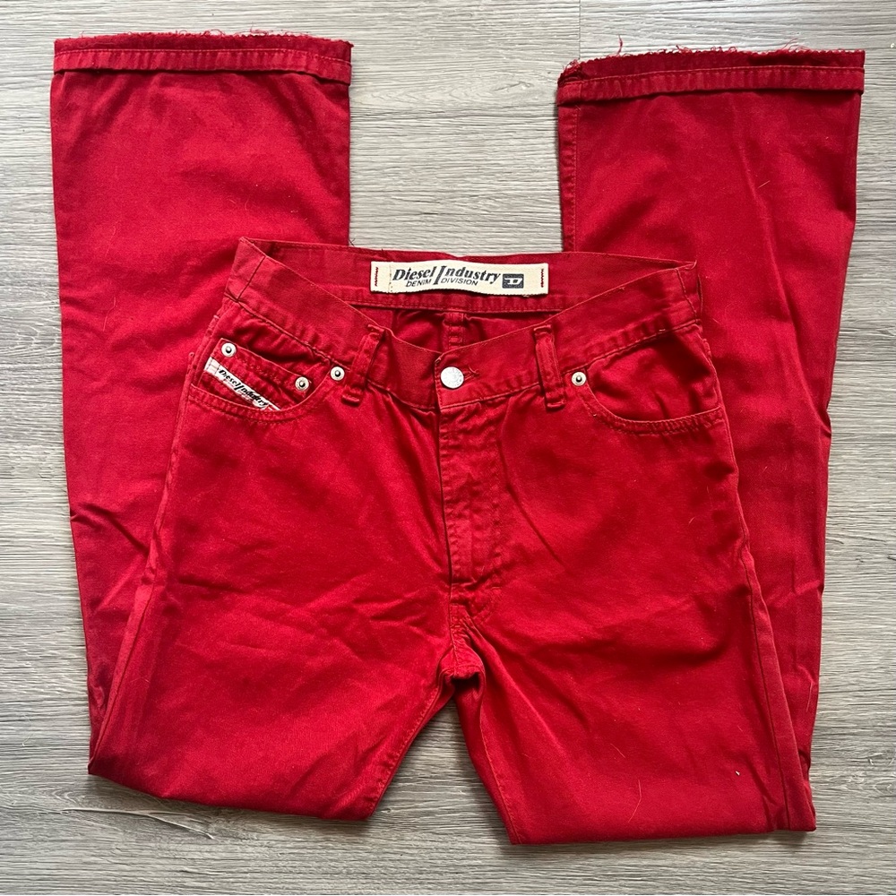 Diesel Y2K Women’s Low Rise Flare Jeans with Distressed Hem